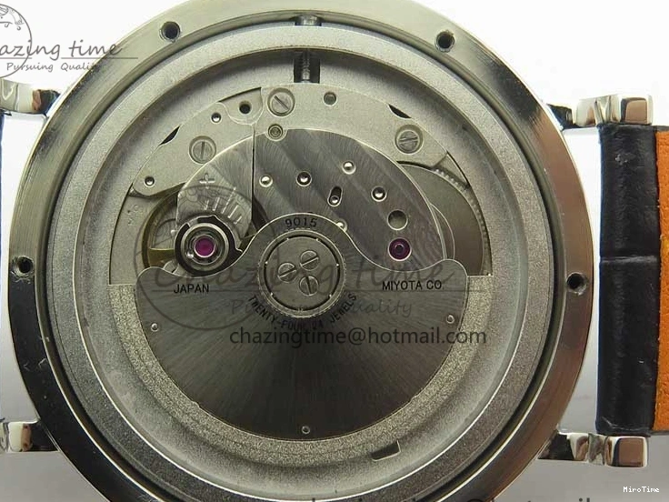 MIROTIME 0402 Refined Portofino Automatic SS MKF 1:1 Best Edition Blue Dial On Blue Leather Strap MIYOTA 9015 V 7201